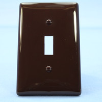 Hubbell Brown UNBREAKABLE Mid-Size Toggle Switch Cover Plate Wallplate NPJ1