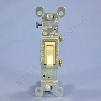 Leviton Ivory Framed Toggle Wall Light Switch Single Pole 15A 120V Bulk 1451-2I