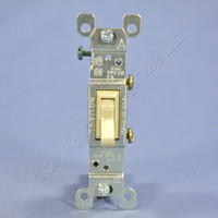 Leviton Ivory Framed Toggle Wall Light Switch Single Pole 15A 120V Bulk 1451-2I