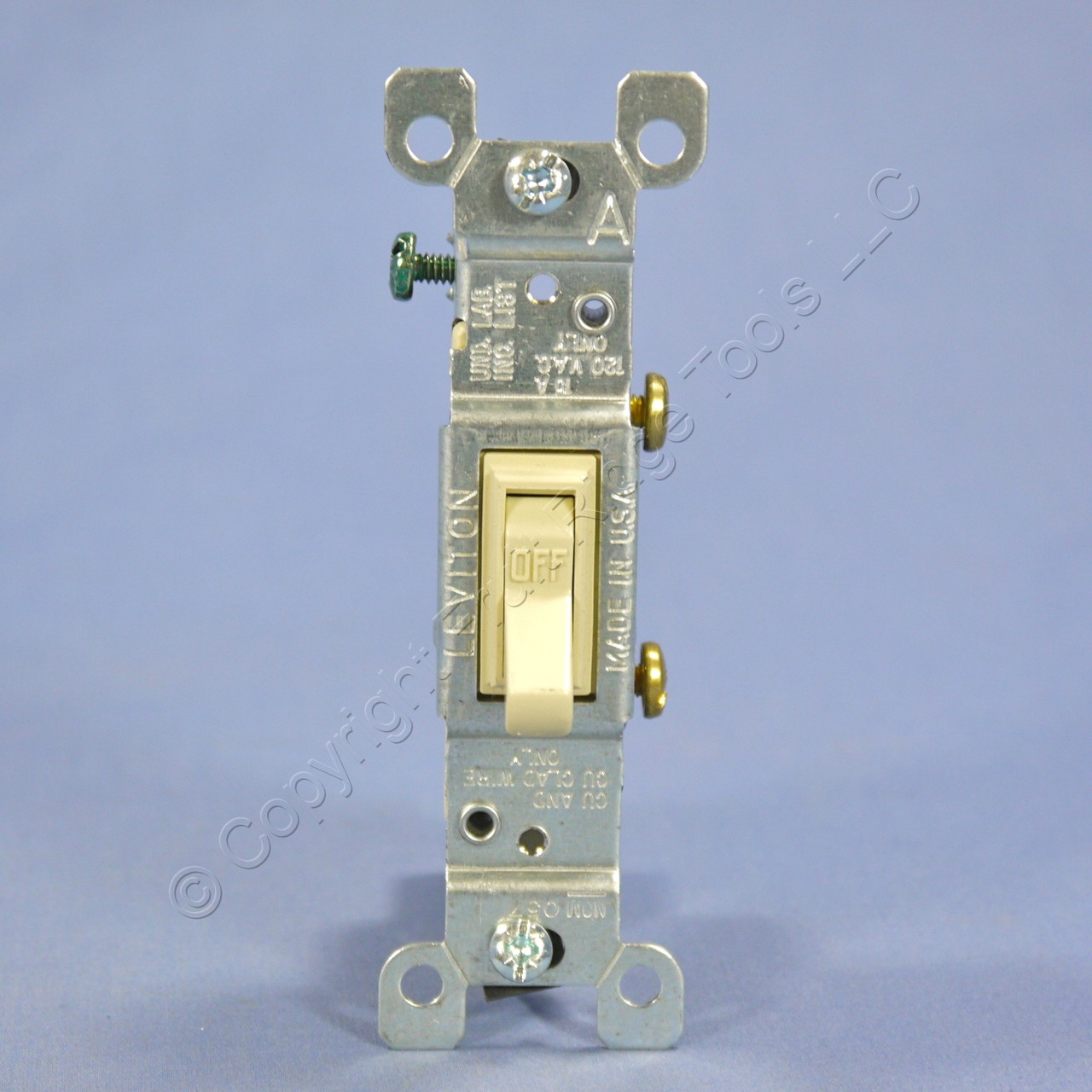 🏠 Leviton Ivory Framed Toggle Wall Light Switch Single