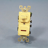 Leviton Ivory Commercial Single Pole Toggle Wall Switch 15A w/ Pilot Light 5226-I