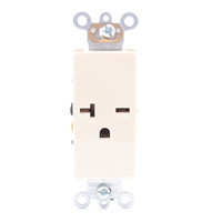 Leviton Ivory Decora COMMERCIAL Receptacle Single Outlet 250V 20A 16451-I Boxed