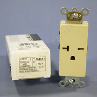 Leviton Ivory Decora COMMERCIAL Receptacle Single Outlet 250V 20A 16451-I Boxed