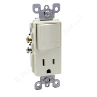 Leviton Almond Decora Single Pole Rocker Switch & Receptacle Outlet 15A 5625-A