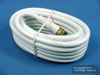 New Leviton White 12' Coaxial Video Cable w/ GOLD PLUG Ends RG59 C5851-12G-847