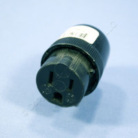 Pass & Seymour Black Straight Connector Plug 15A 125V NEMA 5-15R Bulk 5296-BK