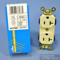 Leviton Ivory LEV-LOK INDUSTRIAL Receptacle Duplex Outlet 20A M5362-I Boxed