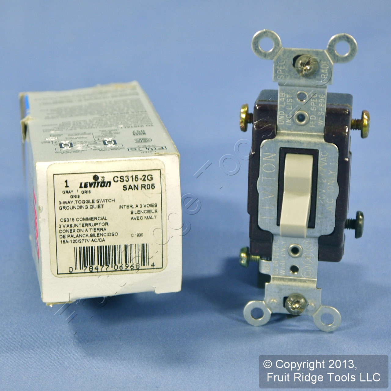 🏠 🔌 New Leviton Gray 3-Way COMMERCIAL Toggle Wall Light Switch 15A  CS315-2GY Boxed - In Stock - Fruit Ridge Tools