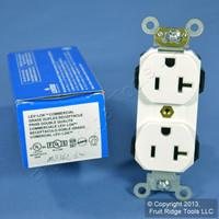 New Leviton White LEV-LOK INDUSTRIAL Receptacle Duplex Outlet 20A M5362-SW Boxed