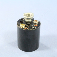 New Leviton Black Phenolic Lampholder Light Socket Hickey E26 Medium Base 3352-8