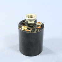 New Leviton Black Phenolic Lampholder Light Socket Hickey E26 Medium Base 3352-8