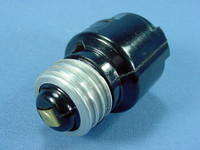Leviton Black Phenolic Light Socket Lamp Holder Extension Medium Base Bulk 2006