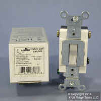 New Leviton Gray 3-Way COMMERCIAL Toggle Wall Light Switch 20A CS320-2GY Boxed