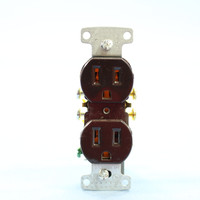 Hubbell Brown Residential Grade Straight Blade Duplex Receptacle Outlet NEMA 5-15R 15A 125V Bulk RR15