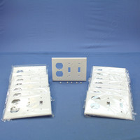 15 Cooper White 3-Gang Toggle Switch Duplex Receptacle Outlet Thermoset Wallplate Covers 2158W