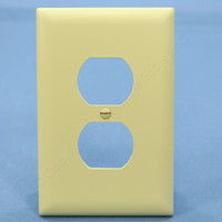 Pass and Seymour Ivory TradeMaster 1-Gang Jumbo Unbreakable Receptacle Nylon Wallplate Duplex Outlet Cover TPJ8-I