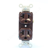 Pass and Seymour Brown Construction Grade Straight Blade Duplex Outlet Receptacle NEMA 5-20R 20A 125V CRB5362