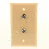 Pass and Seymour Ivory 1-Gang Dual F-Type Coaxial Cable CATV Wallplate Duplex Video Jack CATV2-I
