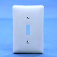 Hubbell White UNBREAKABLE Mid-Size Toggle Switch Cover Plate Wallplate NPJ1W