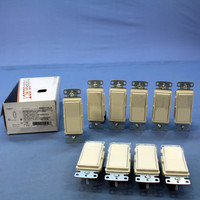 10 Hubbell tradeSELECT Light Almond Decorator Quiet Rocker Single Pole Wall Light Switches 15A 120/277V RSD115LA