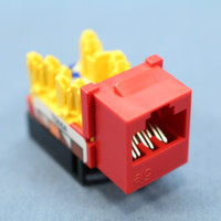 New Hubbell netSELECT Red Universal A/B Cat5e Voice Data Jack 8-Position NSJ5ER