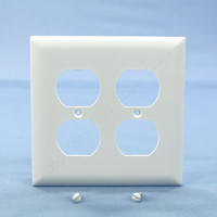 P&S Trademaster White 2Gang Outlet Cover UNBREAKABLE Receptacle Wallplate TP82-W