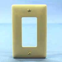 Hubbell Ivory 1-Gang Decorator UNBREAKABLE Mid-Size Wallplate GFCI Rocker Switch Cover NPJ26I