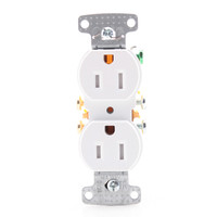 Hubbell White TAMPER RESISTANT Residential Grade Straight Blade Duplex Receptacle Outlet NEMA 5-15 15A 125V RR15SWTR