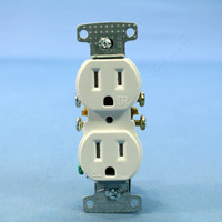 Hubbell White TAMPER RESISTANT Residential Grade Straight Blade Duplex Receptacle Outlet NEMA 5-15 15A 125V RR15SWTR