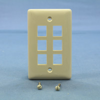 Hubbell Light Almond 1-Gang Snap Fit Flush Mount Standard Multimedia 6-Port Wallplate Cover Housing NSP16LA