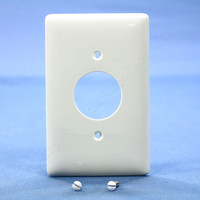 Hubbell White Mid-Size UNBREAKABLE 1.40" Outlet Cover 1-Gang Single Receptacle Wallplate NPJ7W