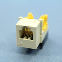 Hubbell netSELECT Light Almond Snap-In 6-Wire Telephone Jack 6 Position USOC NSJULA