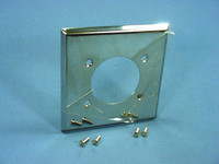Cooper Chrome Receptacle Wallplate Metal Outlet Cover 2-Gang Range Dryer 2.156" Opening 68