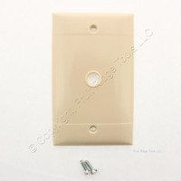 Pass & Seymour Ivory Standard 1-Gang P-Line Plastic Wallplate Telephone 13/32" Hole w/ Knockout Box Mount P731-I