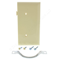 Pass and Seymour Semi-Jumbo Ivory Sectional End Blank Face Unbreakable Wallplate Nylon Cover Strap Mount PJSE14-I