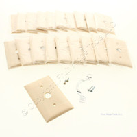 20 Pass & Seymour Ivory Standard P-Line Plastic Wallplate Telephone Outlet Covers 5/8" Hole Strap Mount P730-I