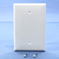 New Cooper White 1-Gang Box Mount Blank Wallplate Oversize Thermoset Cover 2729W
