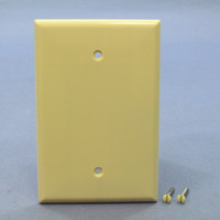 New Cooper Ivory 1-Gang Box Mount Blank Wallplate Oversize Thermoset Cover 2729V