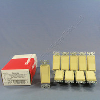 10 Pass and Seymour Ivory Decorator Single Pole Rocker Wall Light Switches 15A 120/277VAC TM870-I