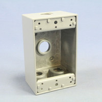 Pass and Seymour Gray Die-Cast Aluminum Weatherproof 1-Gang Deep Outlet Box 4-Hole 1/2" WPB24