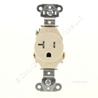 P&S Light Almond Tamper Resistant Commercial Straight Blade Single Receptacle Outlet NEMA 5-20R 20A 125V TR5351-LACC8