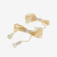 2 Leviton 3 Ft Light Socket Cord Lamp Holder Pull Chain String Ropes w/Tassel 8010