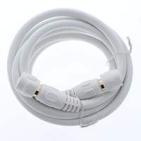 Leviton White Gold Plated Coaxial RG6 Quad Shield Digital Cable 6 Ft 40871-6W