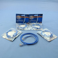 5 NIP Leviton Blue Cat 5 3 Ft Ethernet LAN Patch Cords Network Cables 52455-3BL