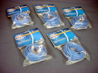5 Leviton Blue Cat 5 15 Ft Ethernet LAN Patch Cords Network Cables Cat5 52455-15B