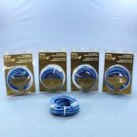 5 Leviton Blue Cat 5 15 Ft Ethernet LAN Patch Cords Network Cables Cat5 52454-15R