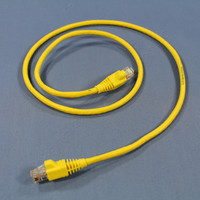 Leviton Yellow Cat 5e 3 Ft Ethernet LAN Patch Cord Network Cable Booted Cat5e AG500-03Y