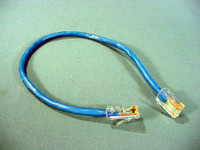 Leviton Blue Cat 5 1Ft Ethernet LAN Patch Cord Network Cable Cat5 8P8C 24AWG 52455-1BL