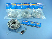 4 Leviton Gray Cat 5e 50 Ft Ethernet LAN Patch Cords Network Cables Booted Cat5e 5G455-50G