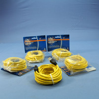 5 Leviton Yellow Cat 5e 15 Ft Ethernet LAN Patch Cords Network Cables Booted Cat5e 5G455-15Y
